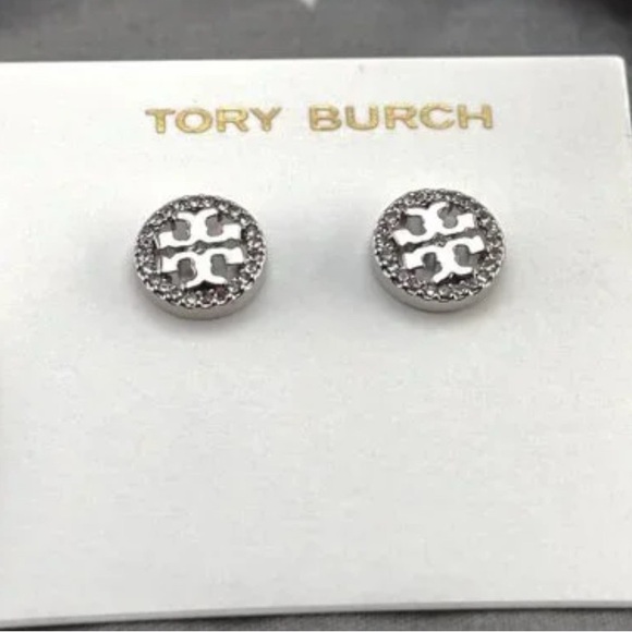 Tory Burch Miller Pave'Stud Earrings - Picture 2 of 9